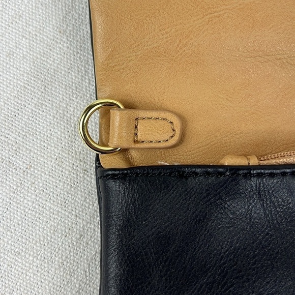 Vintage Steve Madden Clutch Handbag Tan Black Missing Crossbody Strap - Picture 7 of 10